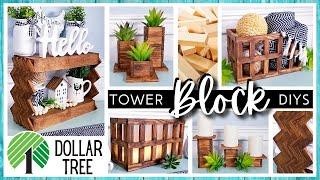 *NEW* DOLLAR TREE DIY with TUMBLING TOWER BLOCKS | Amazing Wood Home Decor DIYs | Jenga Block Crafts