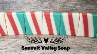 Peppermint Stick Soap with Slanted Layers.