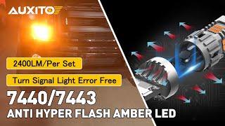 AUXITO 300% Brighter 7440 7443 Anti Hyper Flash Amber LED Turn Signal Light Error Free