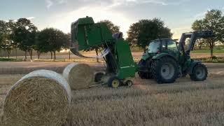 Agrar vlog#4 - Straw baling 2022 with Deutz Agrotron 120 MK2 and John Deere 550 round baler