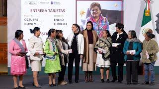 Primera entrega de tarjetas Pensión Mujeres Bienestar. Conferencia presidenta Sheinbaum