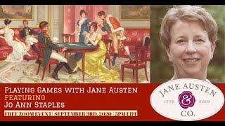 Jane Austen & Co.: "Playing Games With Jane Austen," with mathematician and author Jo Ann Staples