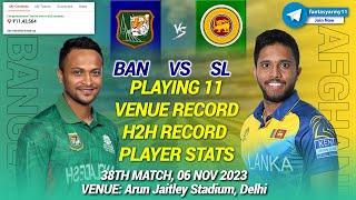 BAN vs SL Dream11 Prediction| BAN vs SL Dream11 Prediction | Sri Lanka vs Bangladesh 38th WorldCup23