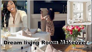DREAM LIVING ROOM MAKEOVER. LUXURY & MODERN LIVING ROOM ON A BUDGET. CLEAN + DECORATE WITH ME
