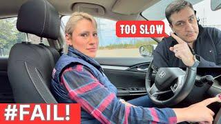 Driver Fails Driving Test In First 60 Seconds - Serious Driving Fault#failed #lesson #gtest