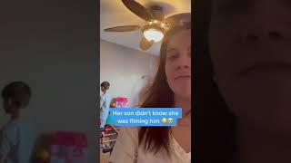 Future Bruno Mars #shorts | mom caught son singing while cleaning 