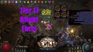 【Path of Exile 3.24】T17 Blight Map Strat Vs. T16 Blight Farm in Necropolis League  - 1238