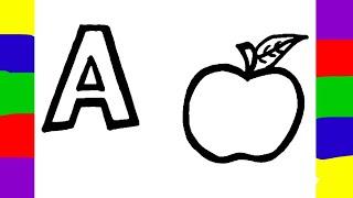 A for Apple Drawing| Icecream drawing for kids| 61 minute drawing video||