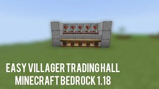 EASY Villager Trading Hall Tutorial For Minecraft Bedrock 1.18 #shorts
