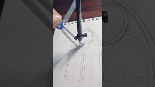 Easy steps to draw gothic architecture window🪟 #art #drawing #shortsfeed #architectural #shorts