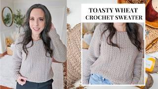 Toasty Wheat Crochet Sweater