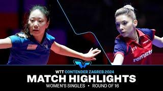 Bernadette Szocs vs Lily Zhang | WS R16 | WTT Contender Zagreb 2024