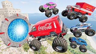 Unbelievable Cars Pickups & Bigfoot Monster Trucks Crashes and Jaw-Dropping Jumps BeamNG Drive Mods