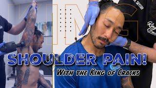 **HUGE CRACKS* He hurt his shoulder doing pull ups! Check out this amazing chiropractic session! 