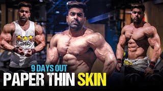 PAPER THIN SKIN BICEPS TRICEPS WORKOUT | 9 DAYS OUT | THAILAND PRO