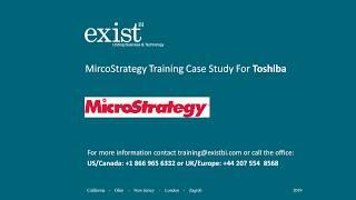 MicroStrategy Training Case Study For Toshiba