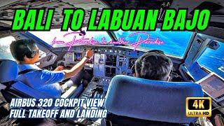 AIRBUS A320 ADVENTURE FROM BALI TO LABUAN BAJO - COCKPIT VIEW || FLYING HIGH TO WORLD PARADISE