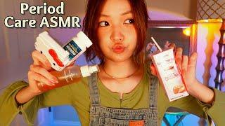 ASMR RP |  Friend Takes Care of You on Your Period 🩸 (medicine, snacks, hairbrush, skincare)