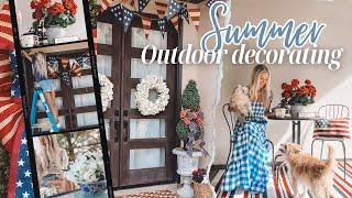 SUMMER PATIO REFRESH // PATIO MAKEOVER 2024 // OUTDOOR DECORATING IDEAS // PATRIOTIC SUMMER DECOR