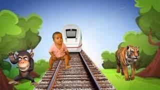 tiger Vs monkey and train,baby ।। green screen video ।। Jc vfx ।।