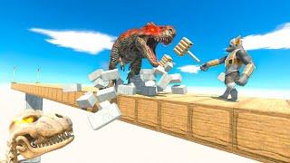 1 vs 1 Primates Vs Carnivores | Wall's Battle in the Heights - Animal Revolt Battle Simulator