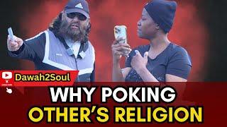 Why You Muslims Poke Other's Religion! Mustafa Vs Excited Christian Lady | Stratford Dawah