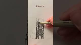 Gothic Cathedral Sketch! #shorts #architecture #sketch #cathedral #gothic #drawing #ely #viral