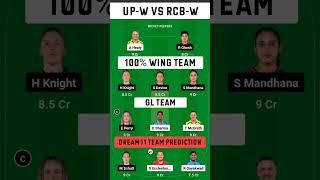 |UP-W vs RCB-W Dream11 Team II UP-W vs RCB-W Dream11 Team Prediction I WPL I rcb-w vs up-w dream11