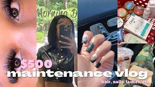 $500 maintenance vlog  hair, nails, lashes, hygiene shopping & more!!