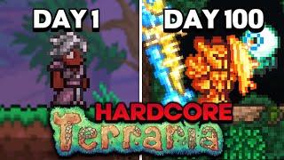 I Survived 100 Days in HARDCORE Terraria Master Mode... Here's What Happened..