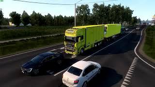 ETS2  [Gamepad Xbox S] Scania R580 Tandem [Sound Kapitan Kriechbaum] | Daugavpils - Helsingburgo #1