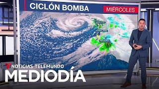 Parece un huracán pero es una bomba ciclónica y ya cobró una vida en el Oeste | Noticias Telemundo