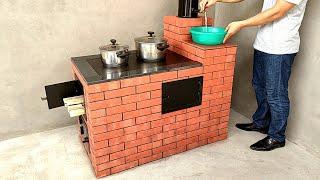 Creative ideas / How to build a wood stove and hot water system
