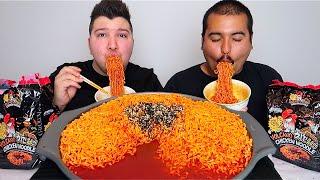 VOLCANO SPICY BATTLE • FIRE NOODLE RACE CHALLENGE • Mukbang & Recipe