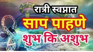 स्वप्नात साप दिसणे शुभ कि अशुभ! Swapnat Saap disney | swapnat saap chavne cha arth