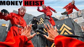 PARKOUR VS MONEY HEIST: Bad guy kills hostage, hugs gold and escapes from police chase | Epic POV