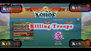 KvK x3 Kingdoms  PART 1 | I killing my T3 Troops || F2P - Lords Mobile