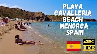 MENORCA Playa Platja de Cavalleria Beach in August walk beach in 4k // Best Beaches in Spain 2021