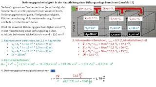 Strömungsgeschwindigekiet in einer Lüftungsanlage