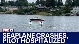 Seaplane crashes in WA lake, pilot has life-threatening injuries | FOX 13 Seattle