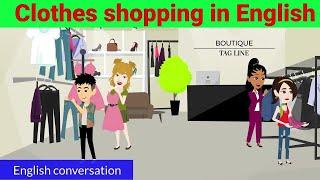 Clothes shopping in English   At the mall   English conversation   Learn with chochi