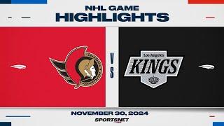 NHL Highlights | Senators vs. Kings - November 30, 2024