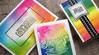 SO COLORFUL! 3 Rainbow Watercolor Backgrounds with Different Types of Paint