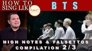 2 of 3 How To Sing BTS - High Notes & Falsettos Compilation - Vocal Coach Reacts - Dr. Marc