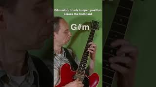 G# minor triads in open position across the fretboard #guitar #guitarpractice #jazz #chords #music