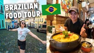 EATING WITH LOCALS IN SALVADOR BRAZIL - HUGE BAHIAN FOOD TOUR