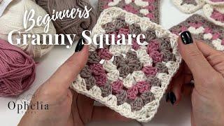 Beginner Granny Square // Uninterrupted Crochet Footage // Ophelia Talks Crochet