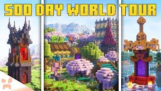 FULL MINECRAFT WORLD TOUR! (500 Days In Survival Minecraft 1.20)