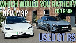 New 2024 Tesla Model 3 Performance V Used Audi E-Tron GT RS Carbon Vorsprung - Which would you buy?