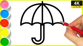 How to draw an umbrella . Step by step easy draw || How to draw umbrella for beginners || #chhata.